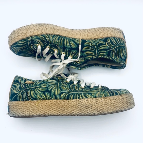 Keds Shoes Sneakers Triple Kick Platform Rifle Paper Co Palms Leaves Espadrilles - Picture 2 of 8